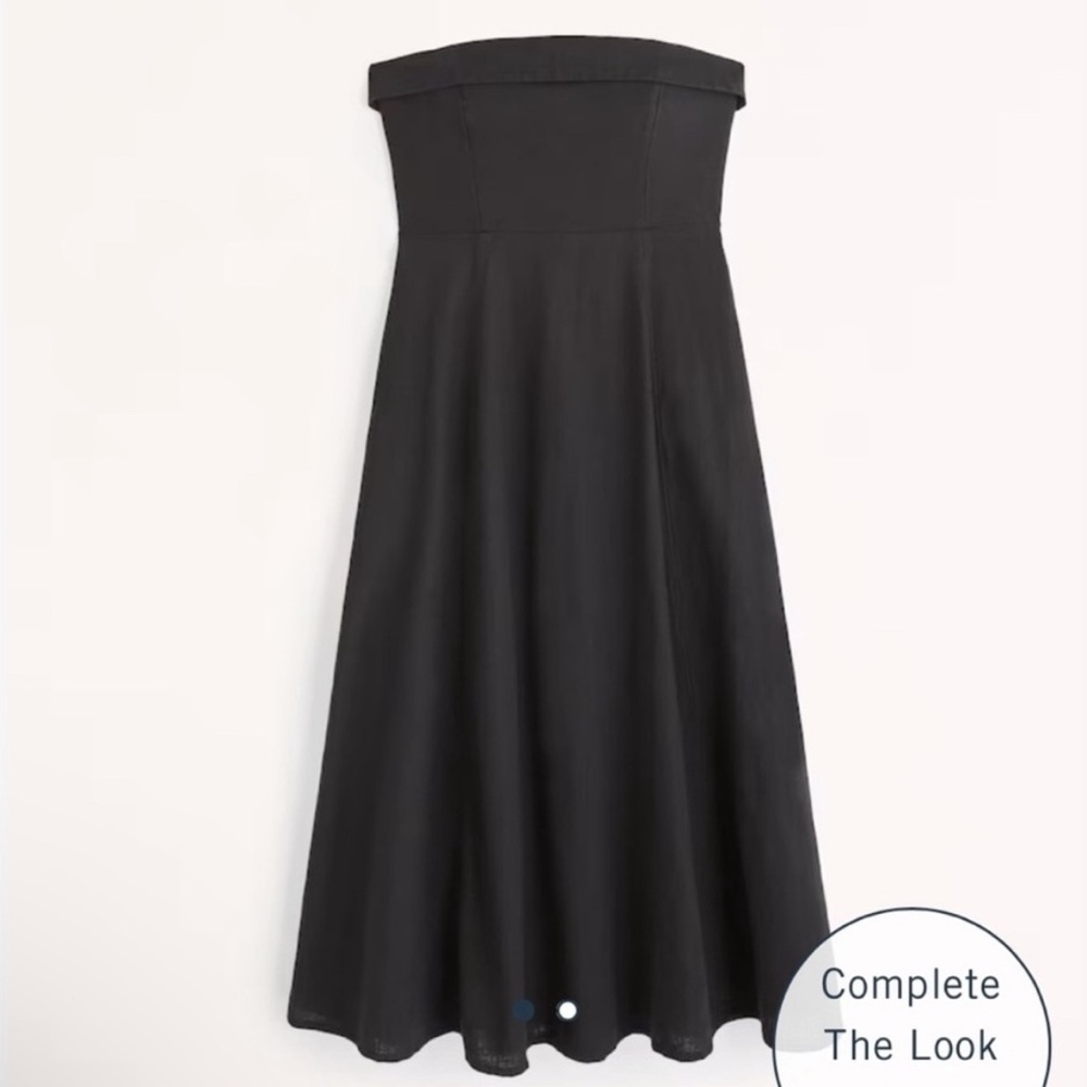 NWOT Abercrombie & Fitch Strapless Linen Midi Dress